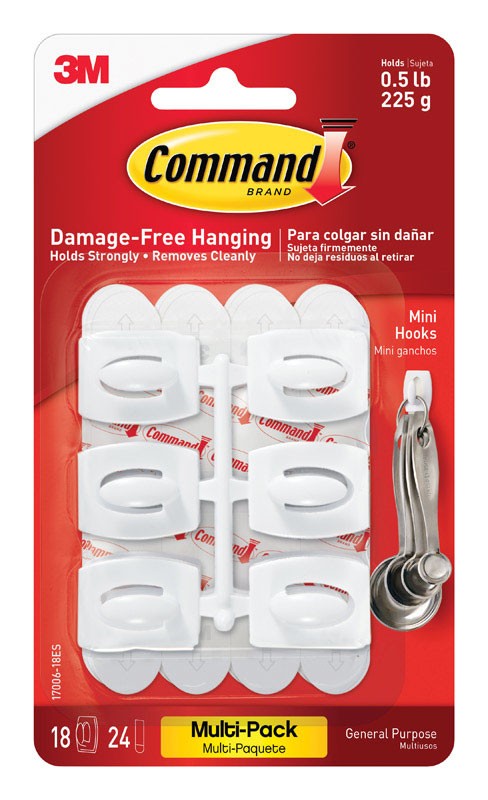 COMMAND HOOK MINI WHITE (Pack of 1)