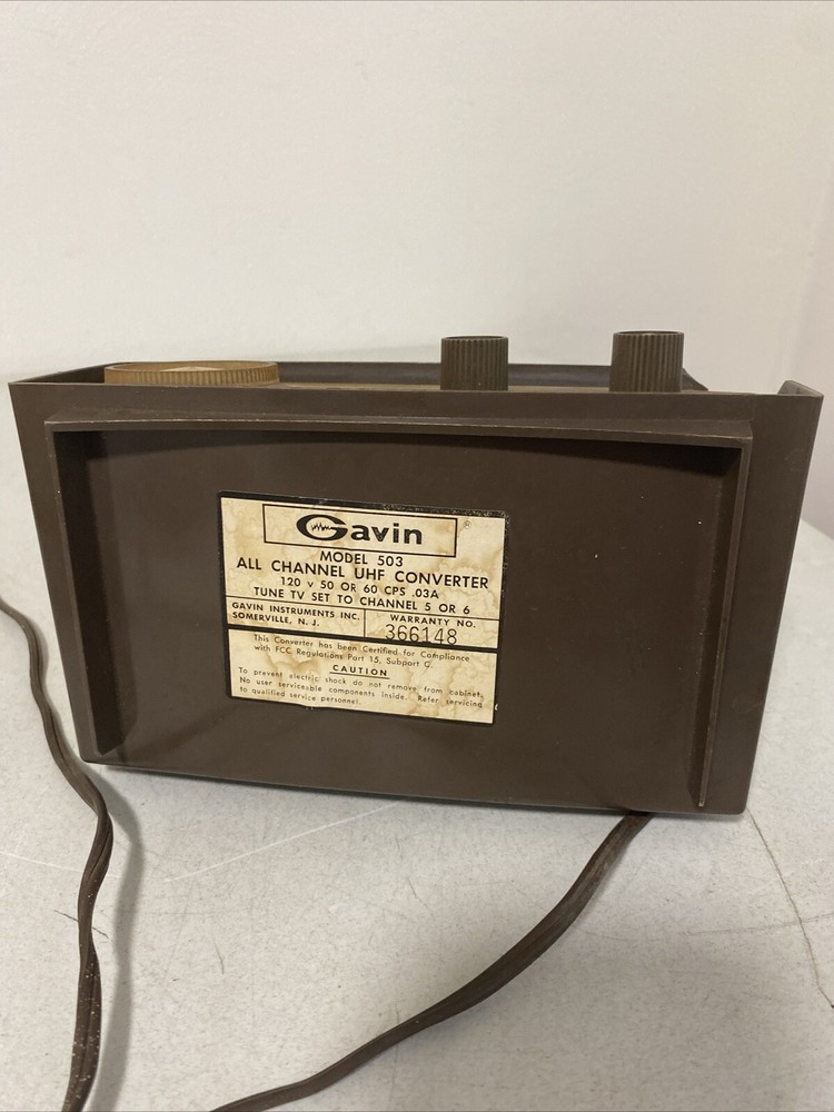 1960S GAVIN UHF CONVERTER MODEL 503 UNTESTED