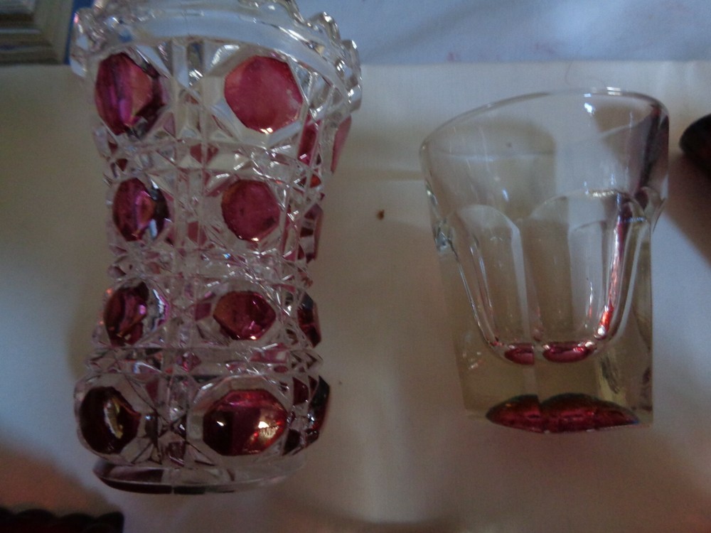 EAPG RUBY STAINED TOOTHPICK VICTORIAN VGC