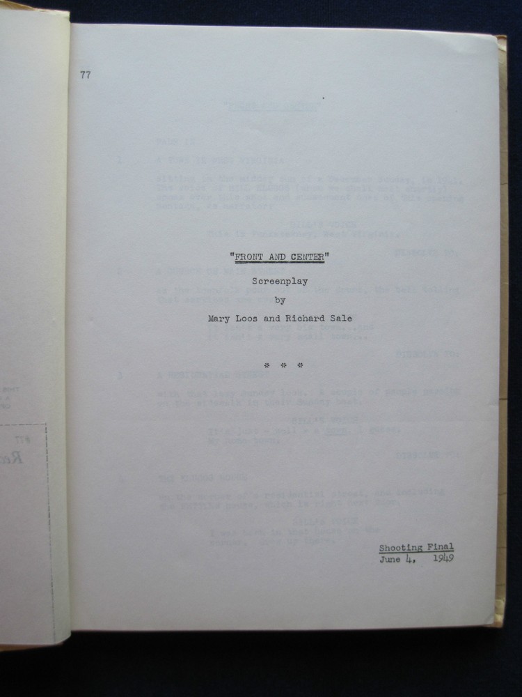 WHEN WILLIE COMES MARCHING HOME Original Script - JOHN FORD Directed Film