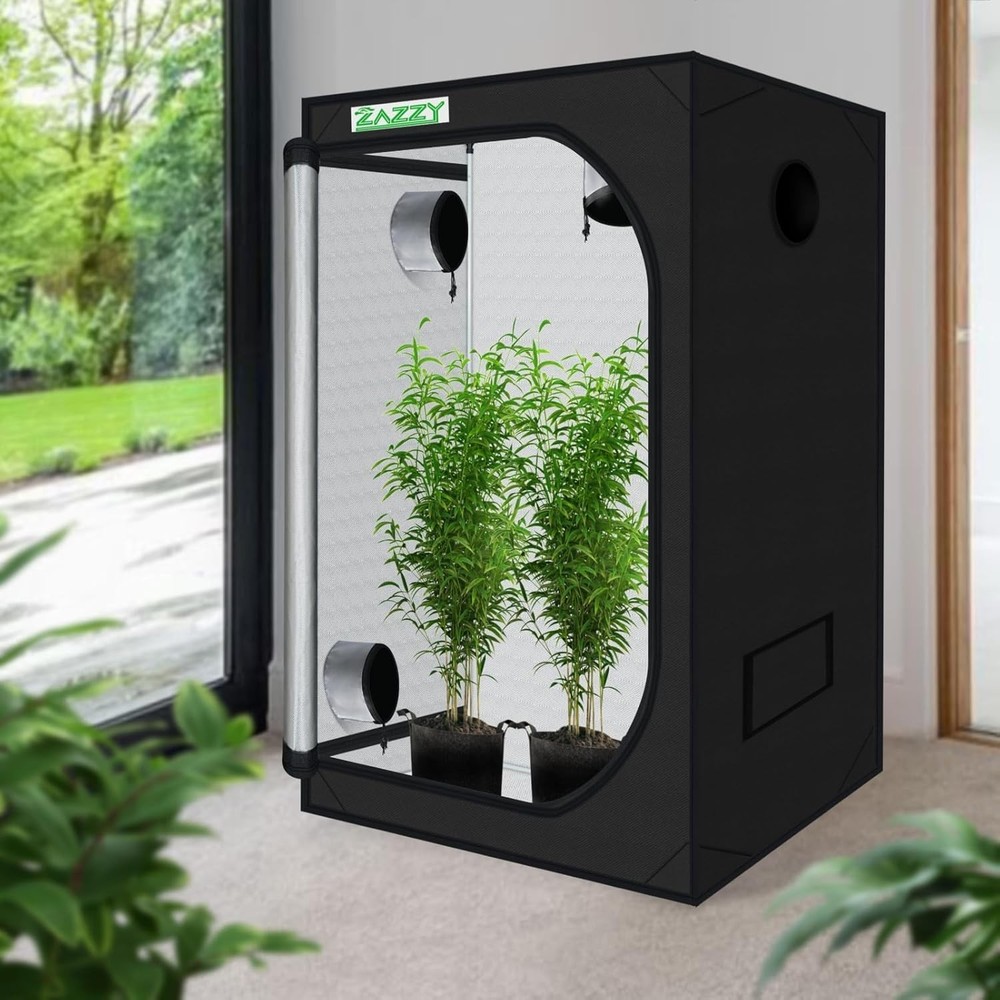 Efficient Hydroponic Growing Tent 48"x48"x78" - Double Stitched & Adjustable
