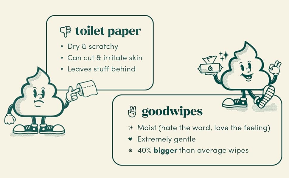 Goodwipes Flushable Butt Wipes Made with Vitin E & e - Soft & ntle
