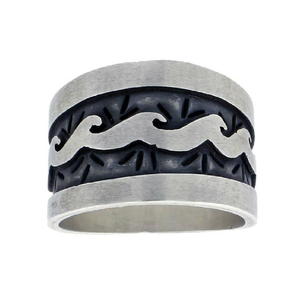 Handmade Sterling Silver Native American Design WAVES Ring