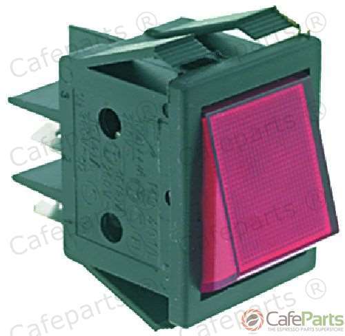 Red Bipolar Switch 16a 250v
