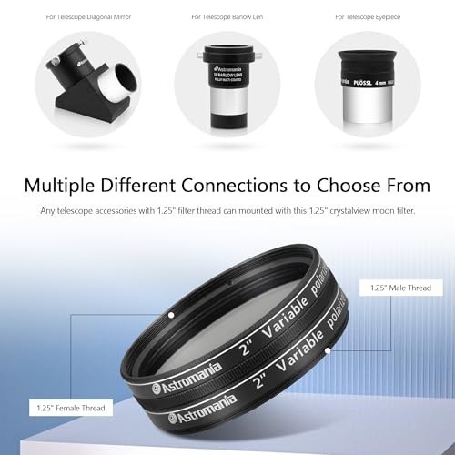 2" Variable Grey Polarizing Filter for Telescopes & Eyepieces, 1-40% Light Contr