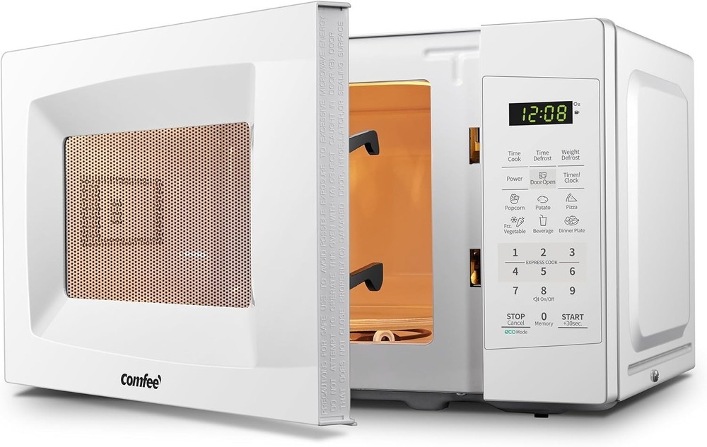 Energy-Efficient 700W Countertop Microwave with Sound Control & ECO Function