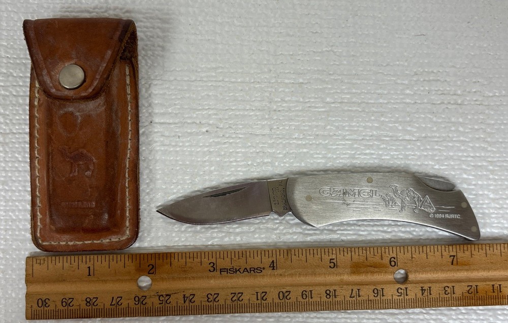 1994 Camel Zippo Knife with Leather Case