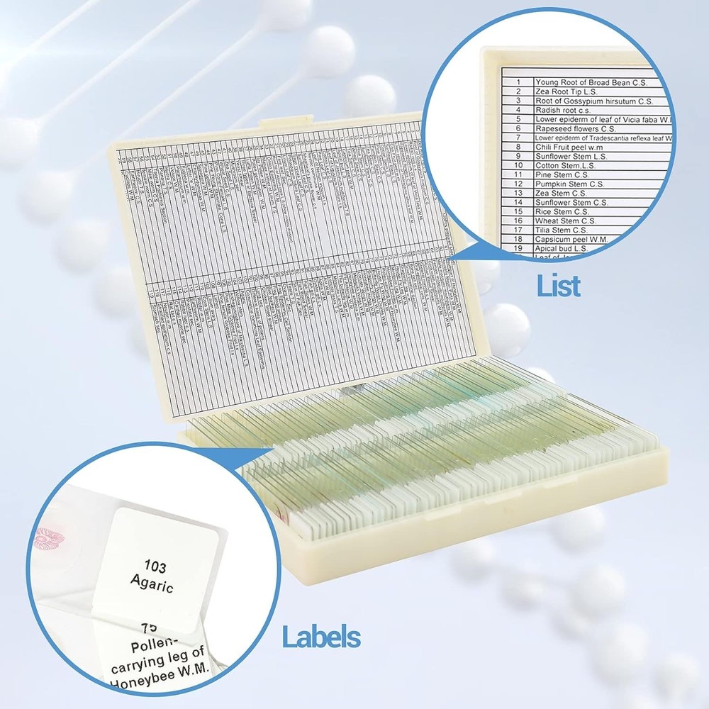 Beginner’s Microscope Slide Collection: 120 Specimens for Exploration & Learning
