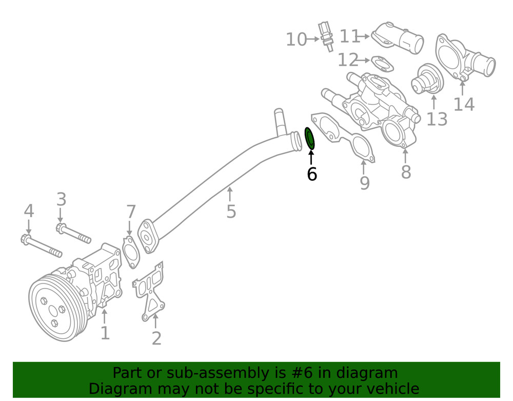 Genuine Mitsubishi Engine Coolant Pipe O-Ring MD030764