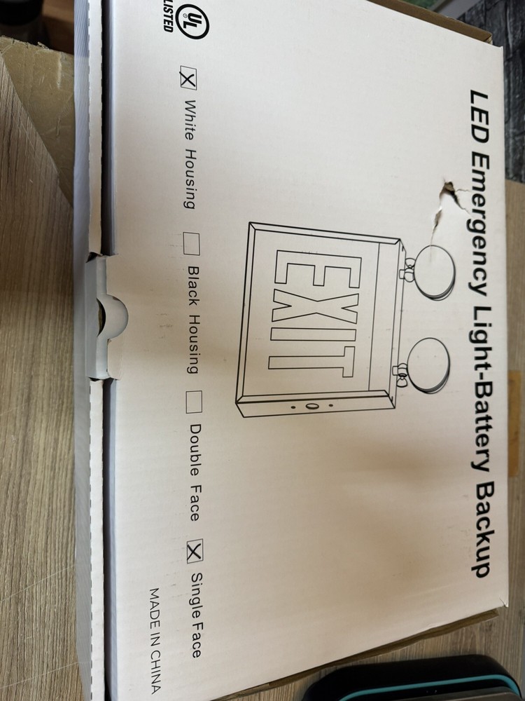 LED Exit Sign Emergency Combo Light with Adjustable Two Head Battery Backup UL