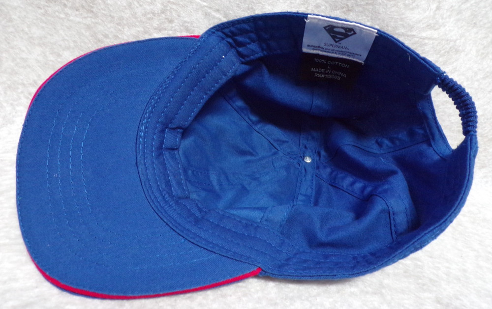 SUPERMAN DC COMICS BLUE BASEBALL CAP LARGE 100% COTTON STANDARD HAT STRETCHABLE