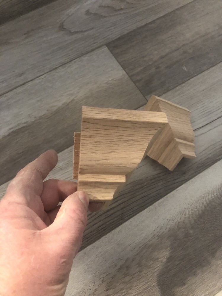 Crown Molding Low Profile Outside Corners For 3 5/8” Transition Solid Oak 2 PACK
