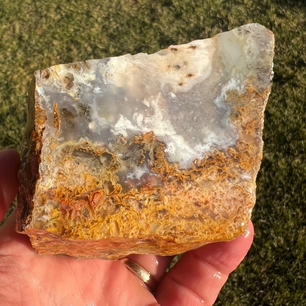 Graveyard Point Moss Agate Rough Faced Specimen 382gm (R23)