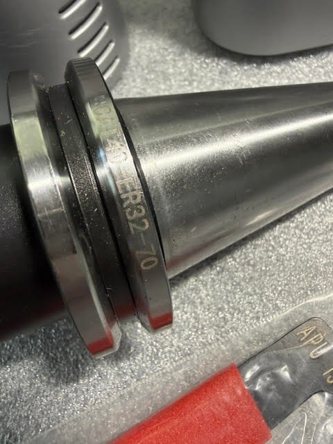 CAT40-ER32-70 End Mill Tool Holder - thru coolant pull stud - wrench