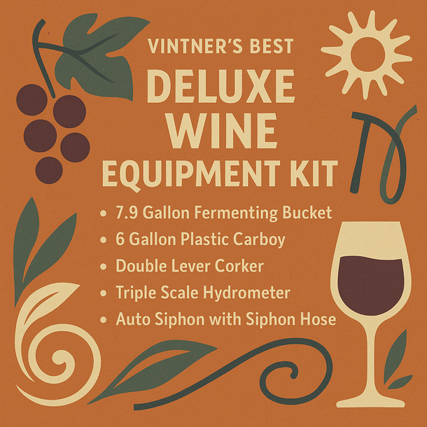 Vintners Best Vintner's Best Deluxe Wine Equipment Kit With Plastic Carboy -