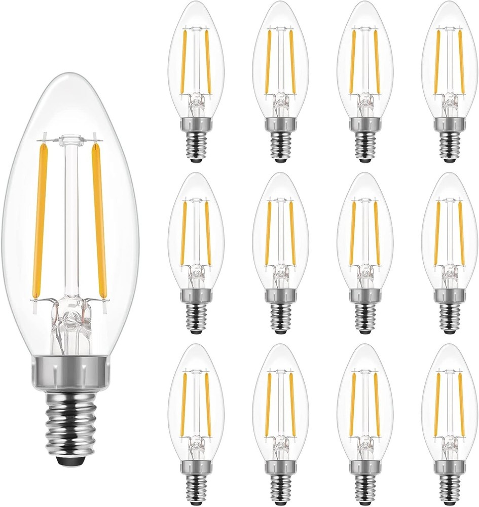 24 Pack E12 Candelabra LED Bulbs 60 Watt Equivalent, Dimmable LED Chandelier