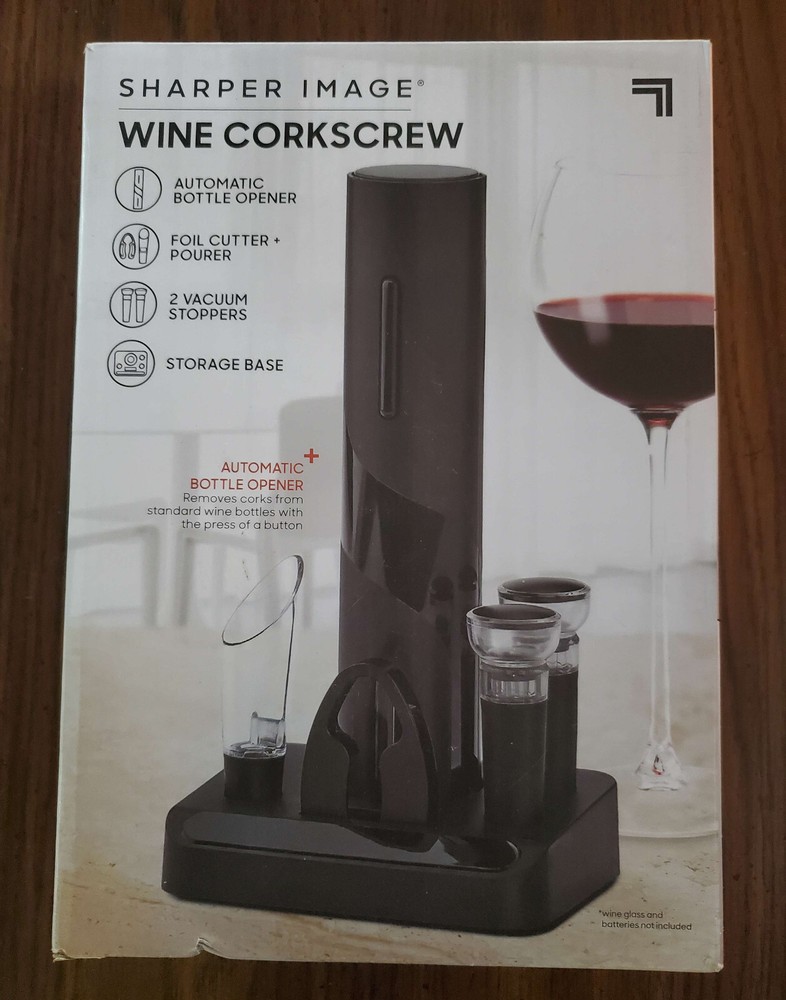 Sharper Image Automatic Wine Opener With Foil Cutter and Storage Base