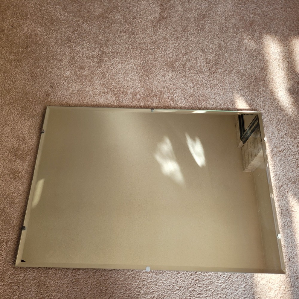 Frameless rectangular wall mirror with beveled edges-18" x 25.75"