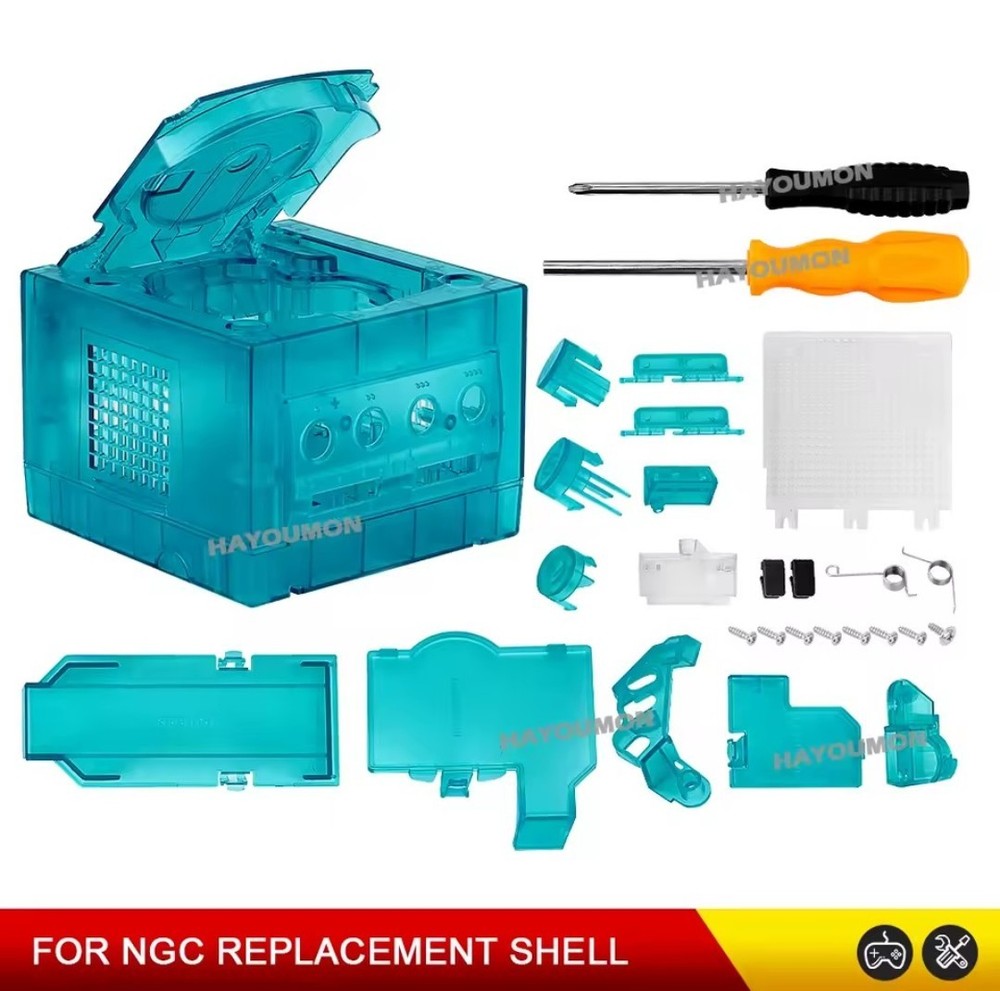 Gamecube Full Replacement Console Shell Housing Ice Blue Gameboy Player