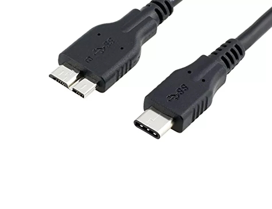 3.3FT USB 3.1 Type-C to 3.0 Cable Type-C to Micro-B USB Data Sync Cable Black