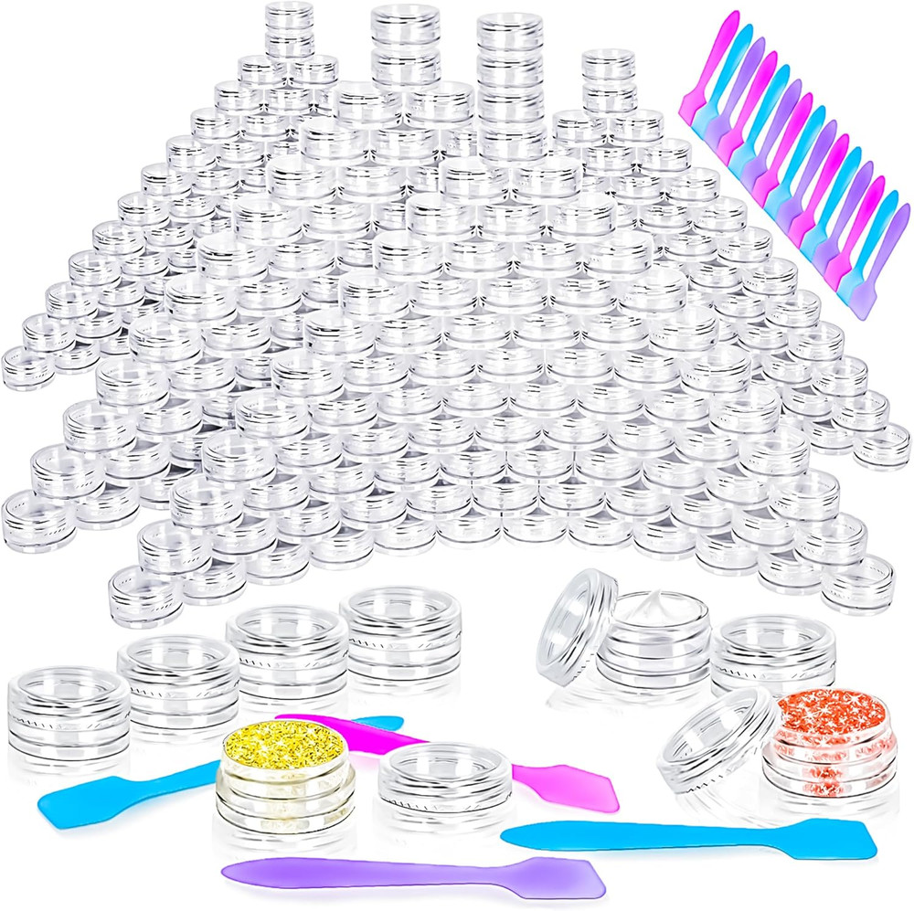 100 Pcs 3G Empty Plastic Containers with Lids,Tiny Makeup Sample Containers Smal