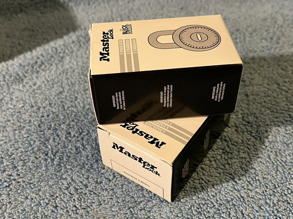 (2) Combination Master Lock Padlock Black Guard New in Boxes (d)