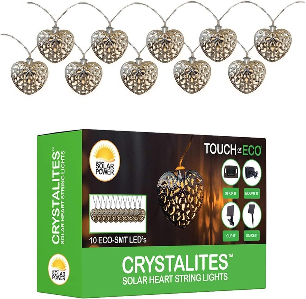 Touch of  ECO  Heart Shaped Solar String Lights