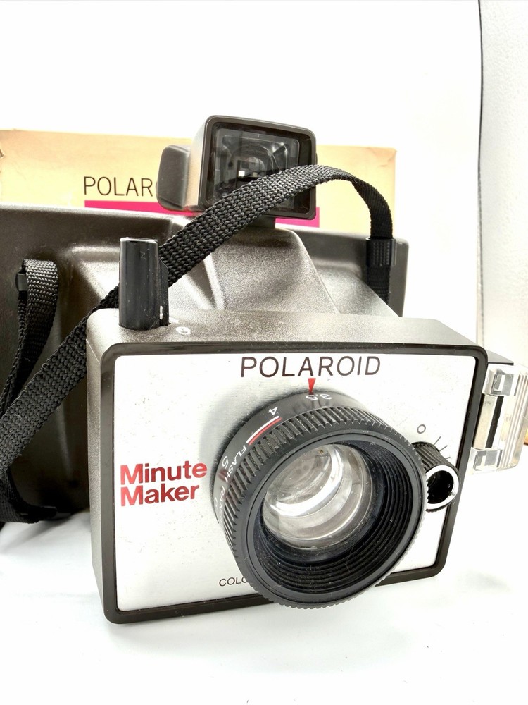 POLAROID MINUTE MAKER LAND CAMERA WITH FLASH CUBE, MANUALS & PARTIAL BOX