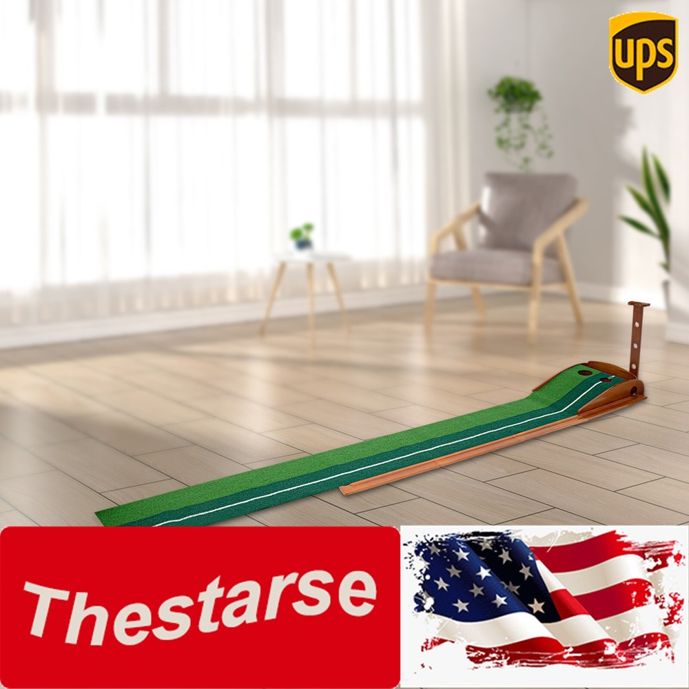 10ft Indoor Golf Putting Exerciser Putting Green W/ Automatic Ball Return System