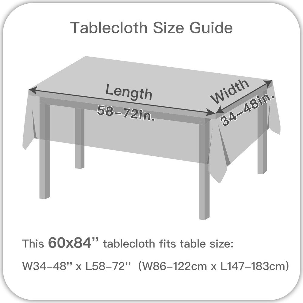 maxmill Faux Linen Textured Rectangle 84" x 60" (Rectangular), Black