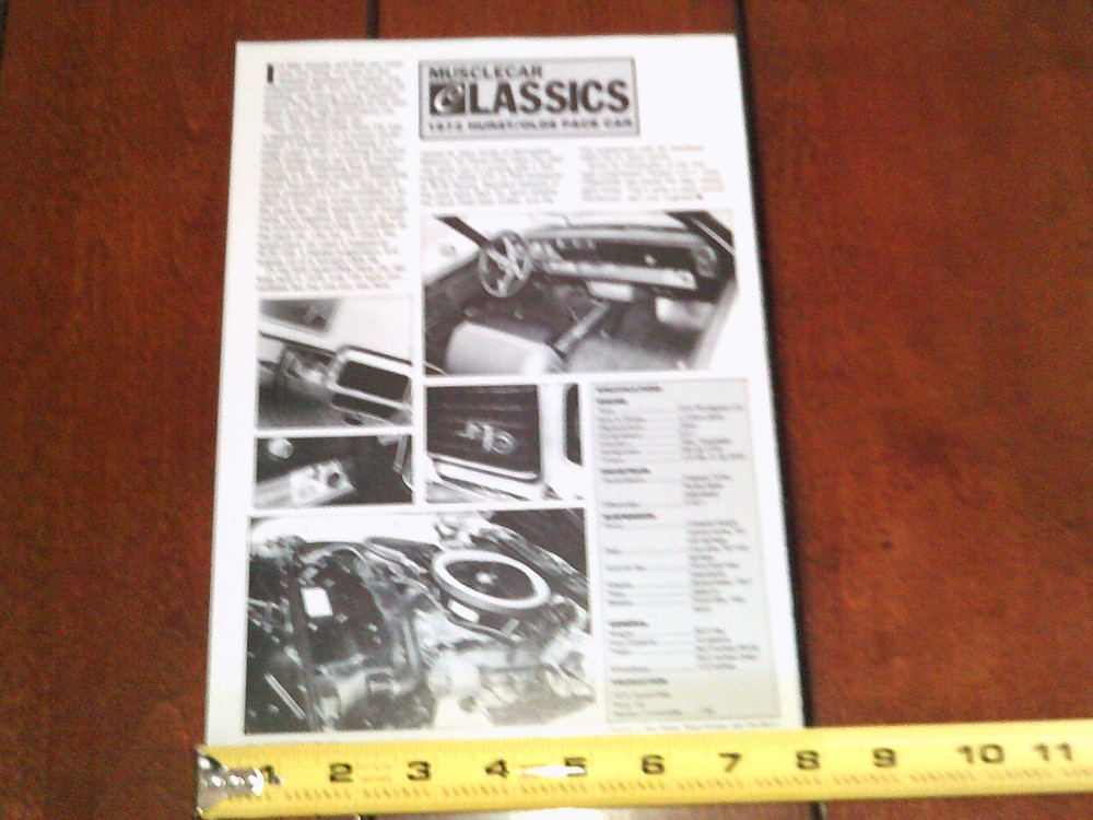 1972 HURST OLDS PACE CAR - ORIGINAL ARTICLE OLDSMOBILE