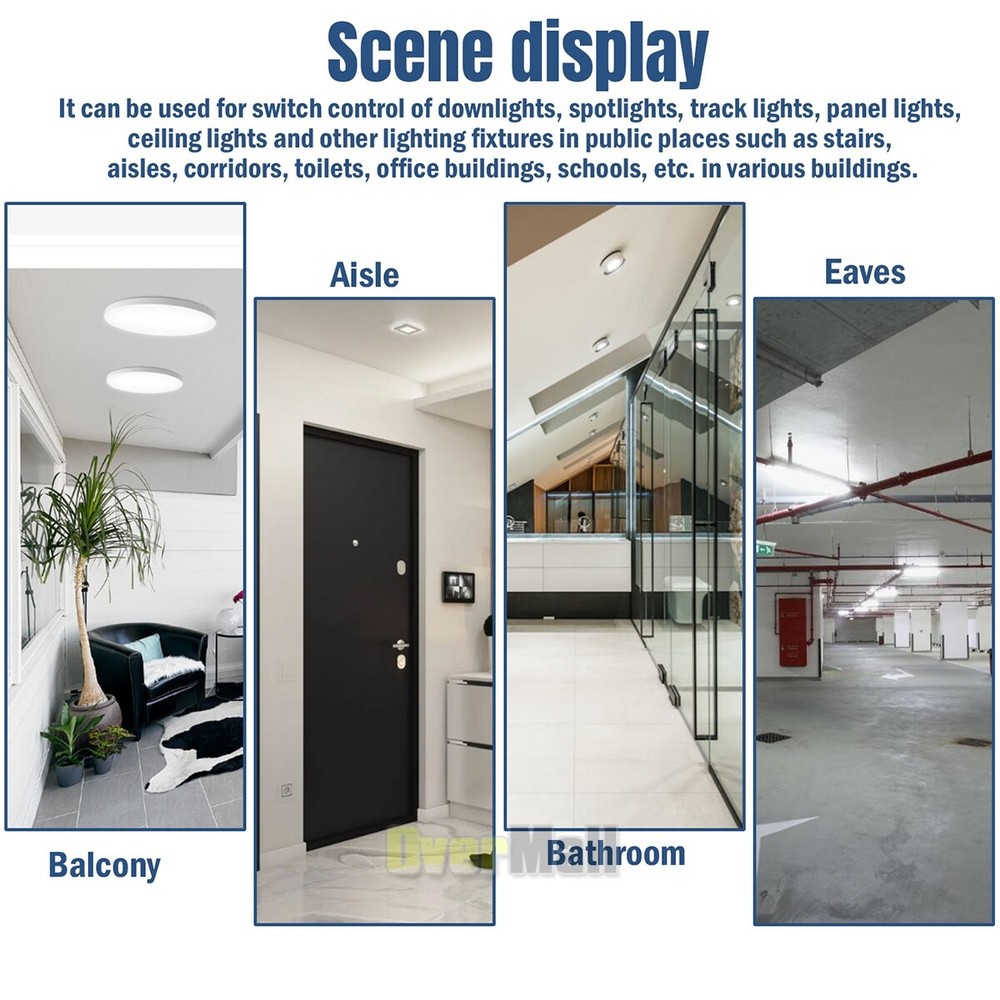 High Sensitivity Ceiling Mount Mini Sensor Switch For Led Lights TIME/LUX Adjust