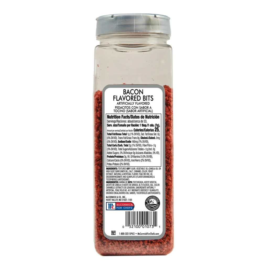 McCormick Culinary Non-GMO Kosher Bacon Flavored Bits, 13.0 oz Bottle