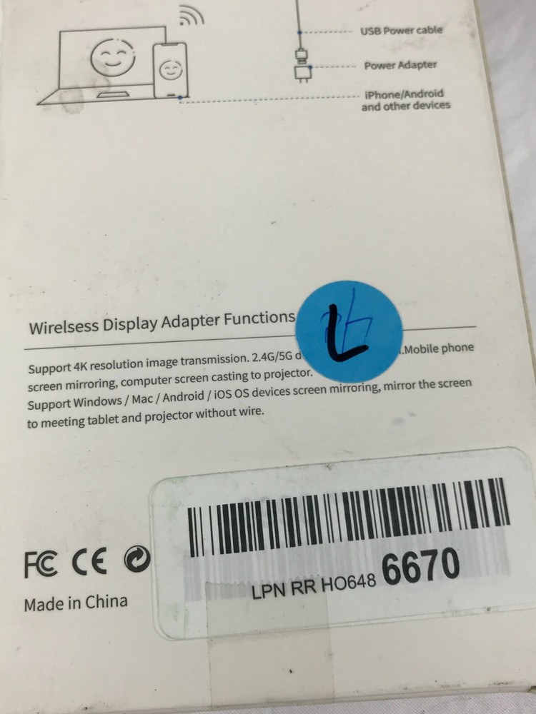 Wireless Display Adapter 5G + 2.4G Dual Band