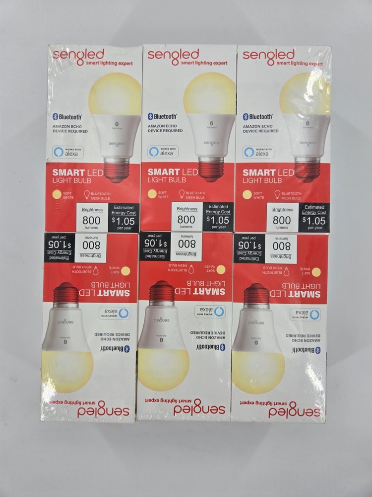 6 Pack Sengled Smart Bluetooth Mesh Dimmable LED Light Bulb Works with Alexa