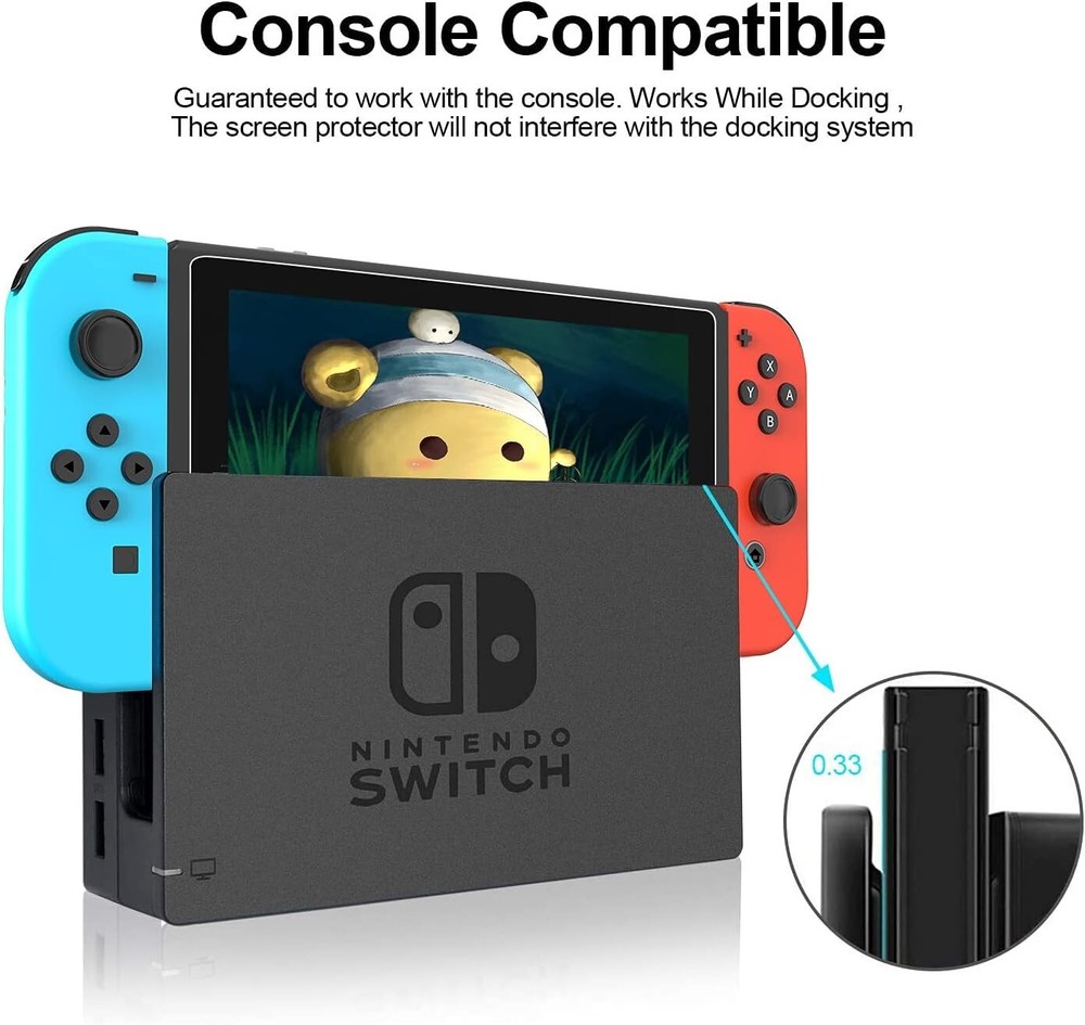 Para Nintendo Switch OLED 2021 Protector de Pantalla de Cristal templado 3Pack