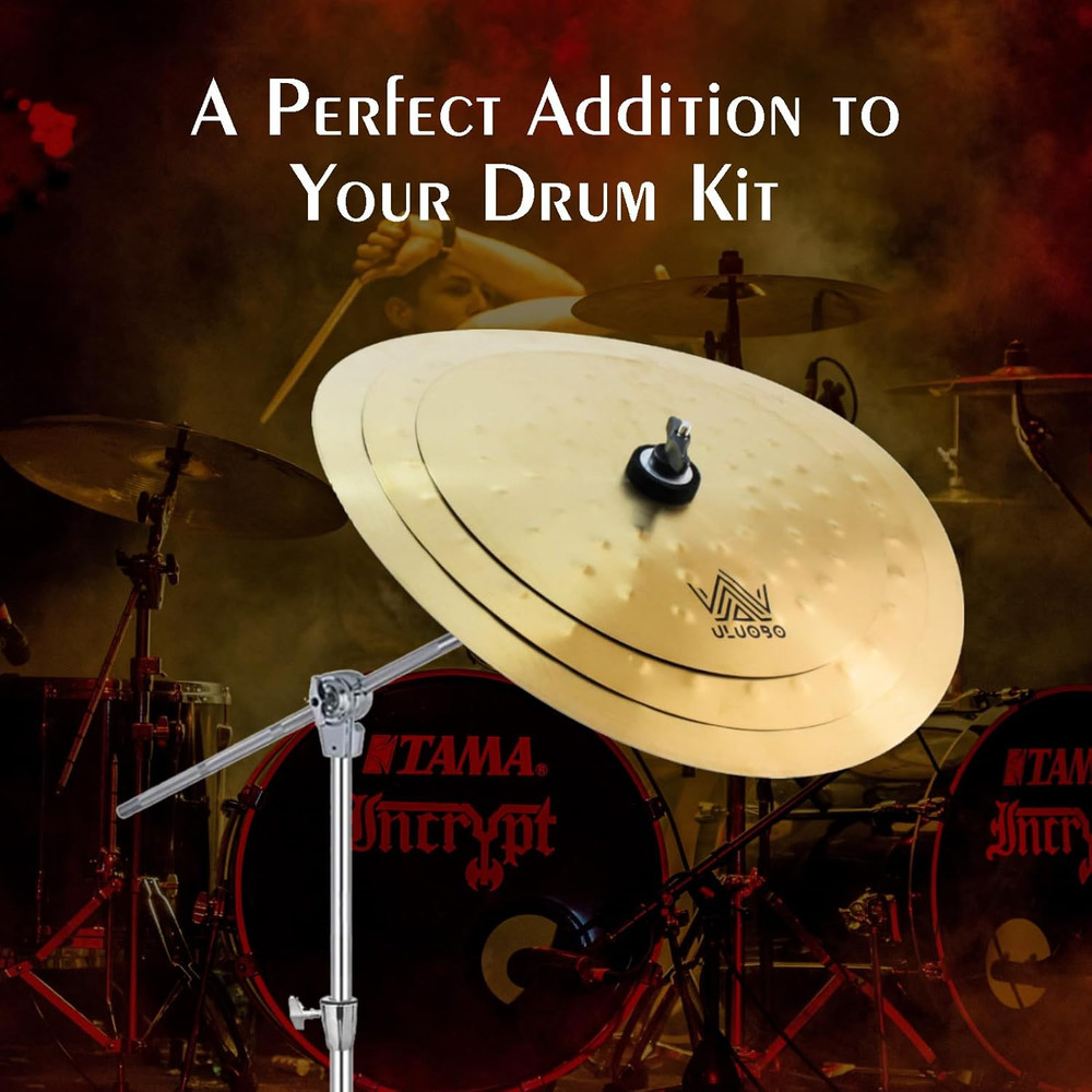 Clap Stack Cymbal, 3-Piece Cymbal Stack with Hammer Marks (11", 13", 15"), Smack