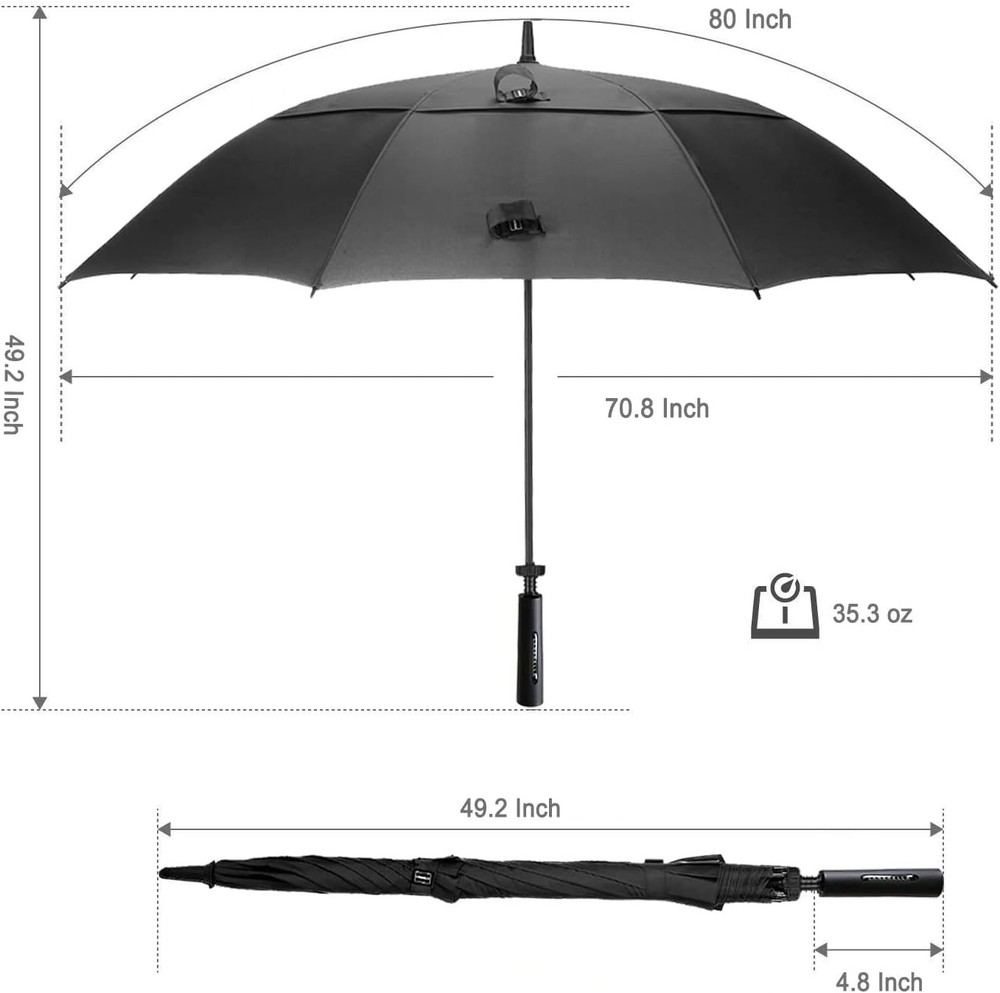 LANBRELLA Golf Umbrella 72/80" Extra Large Windproof