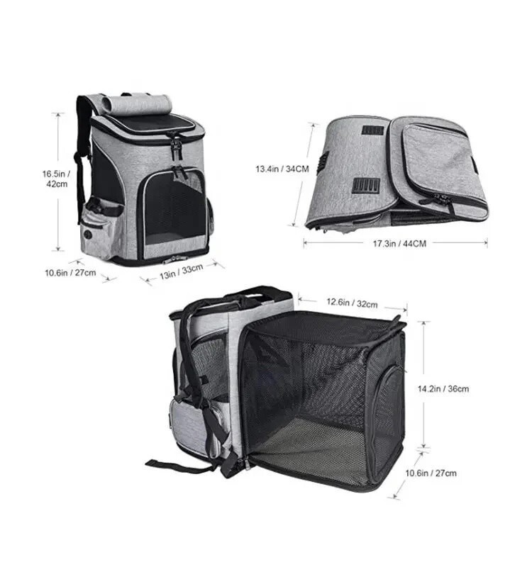 Pet Carrier backpack, Foldable Outgoing portable pet backpack with locker