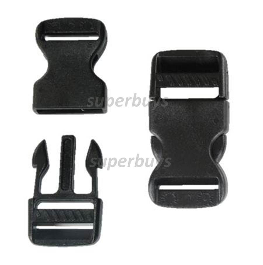 20mm Black Plastic Side Quick Release Buckle Clip – Cord Strap Backpack Bag RE