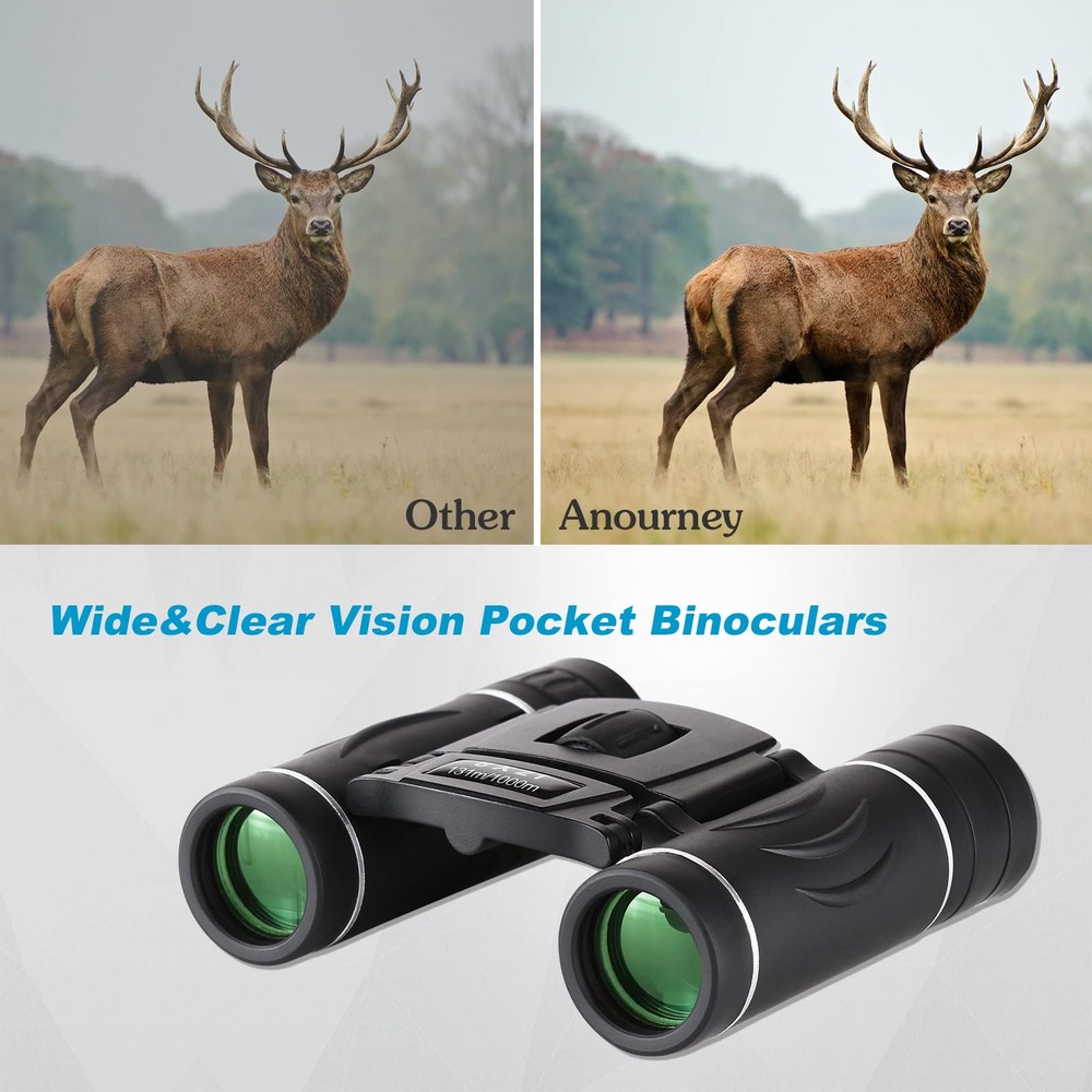 Anourney 8x21 Mini Compact Pocket Binoculars, Lightweight Foldable Easy Focus...