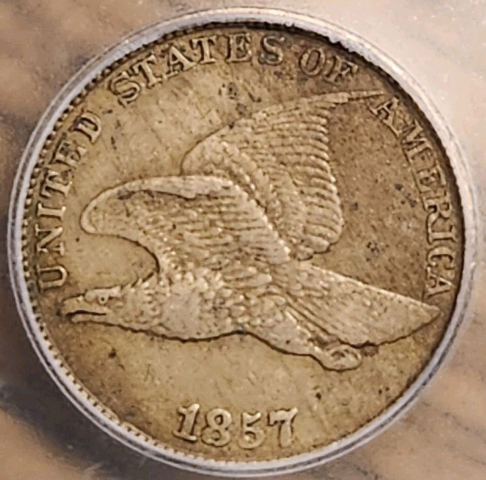 1857 Flying Eagle Cent ICG AU50 #3793