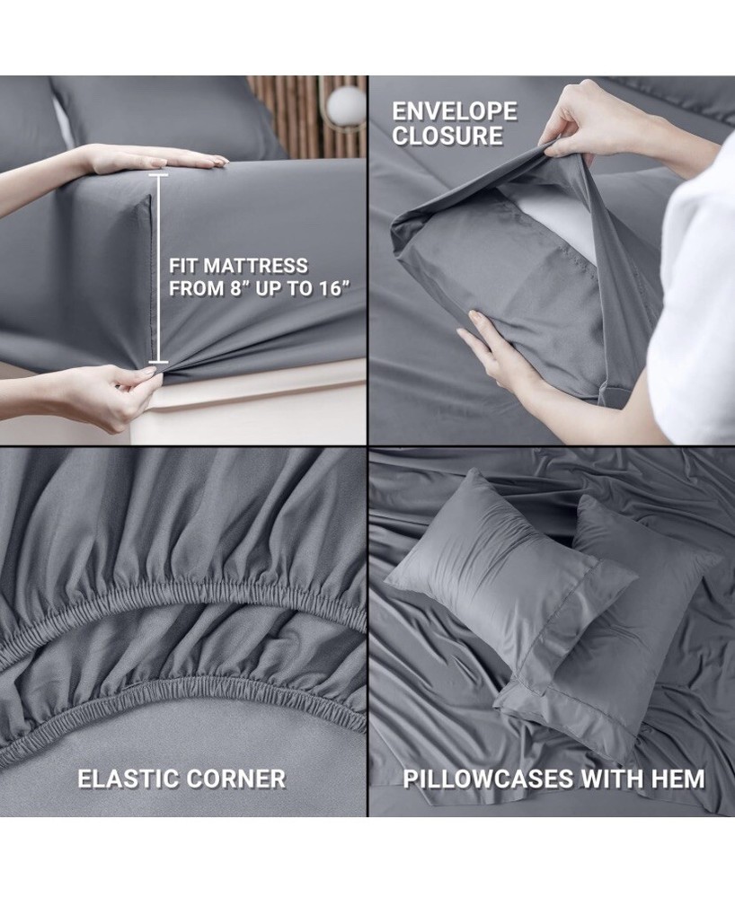 Utopia Bedding Queen Bed Sheets Set - 4 Piece Bedding - Brushed Microfiber