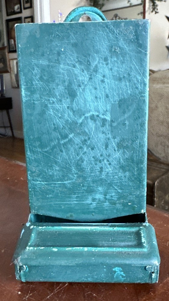 Vintage  Metal Matchbox Holder  Cottage Core Rustic Distressed