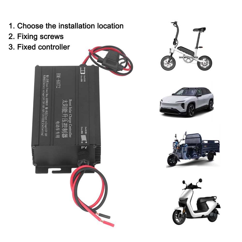 ·600W MPPT Boost Solar Charge Controller 12‑50V Input LCD Display Step Up Sol