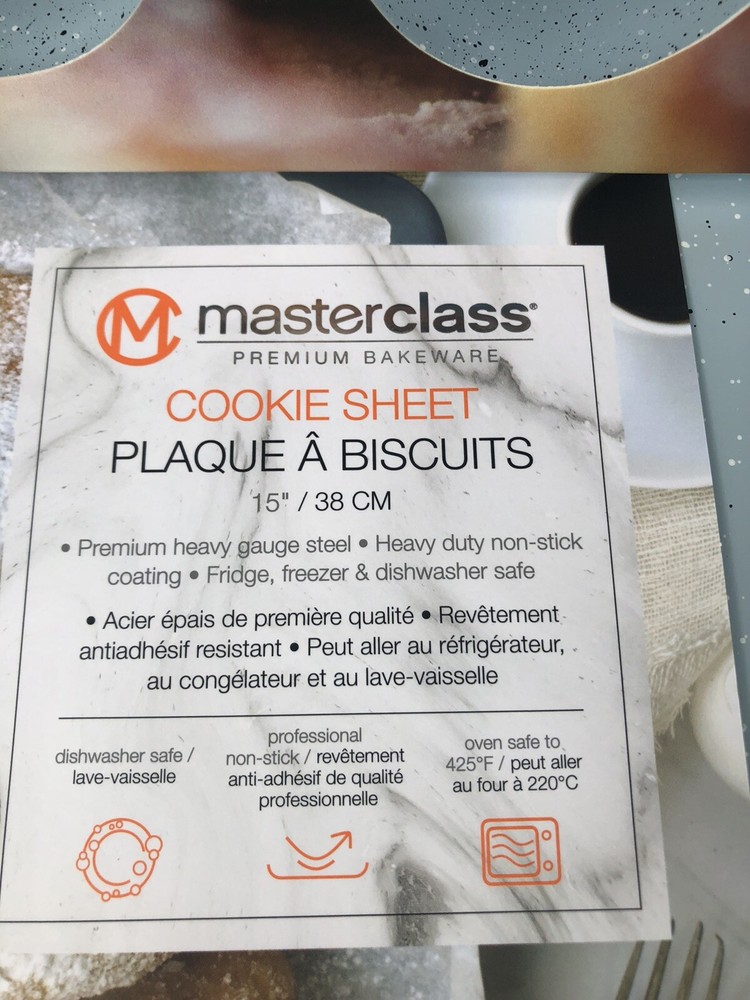 Masterclass Premium Bakeware. Muffin Pan & Cookie Sheet SET. Speckled Light Blue