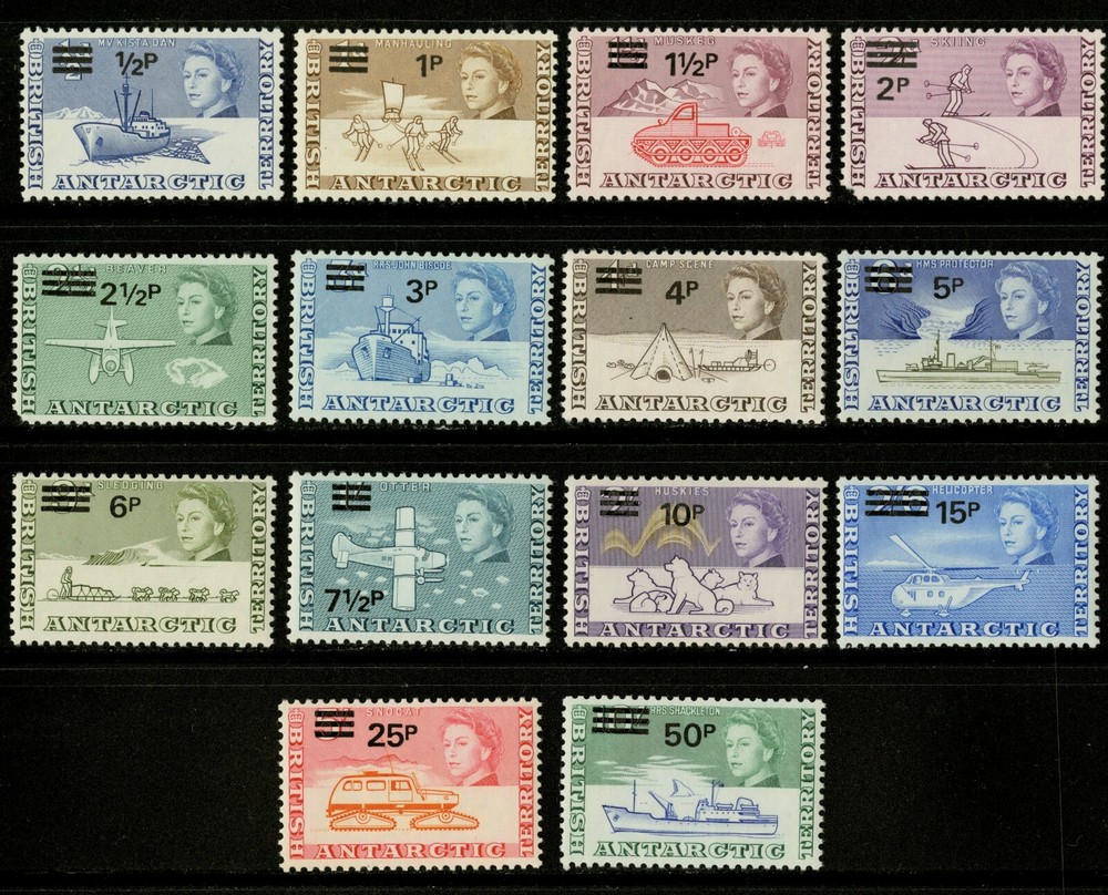 British Antarctic Territory   1971   Scott # 25-38   MNH Set - Two Pulled Corner