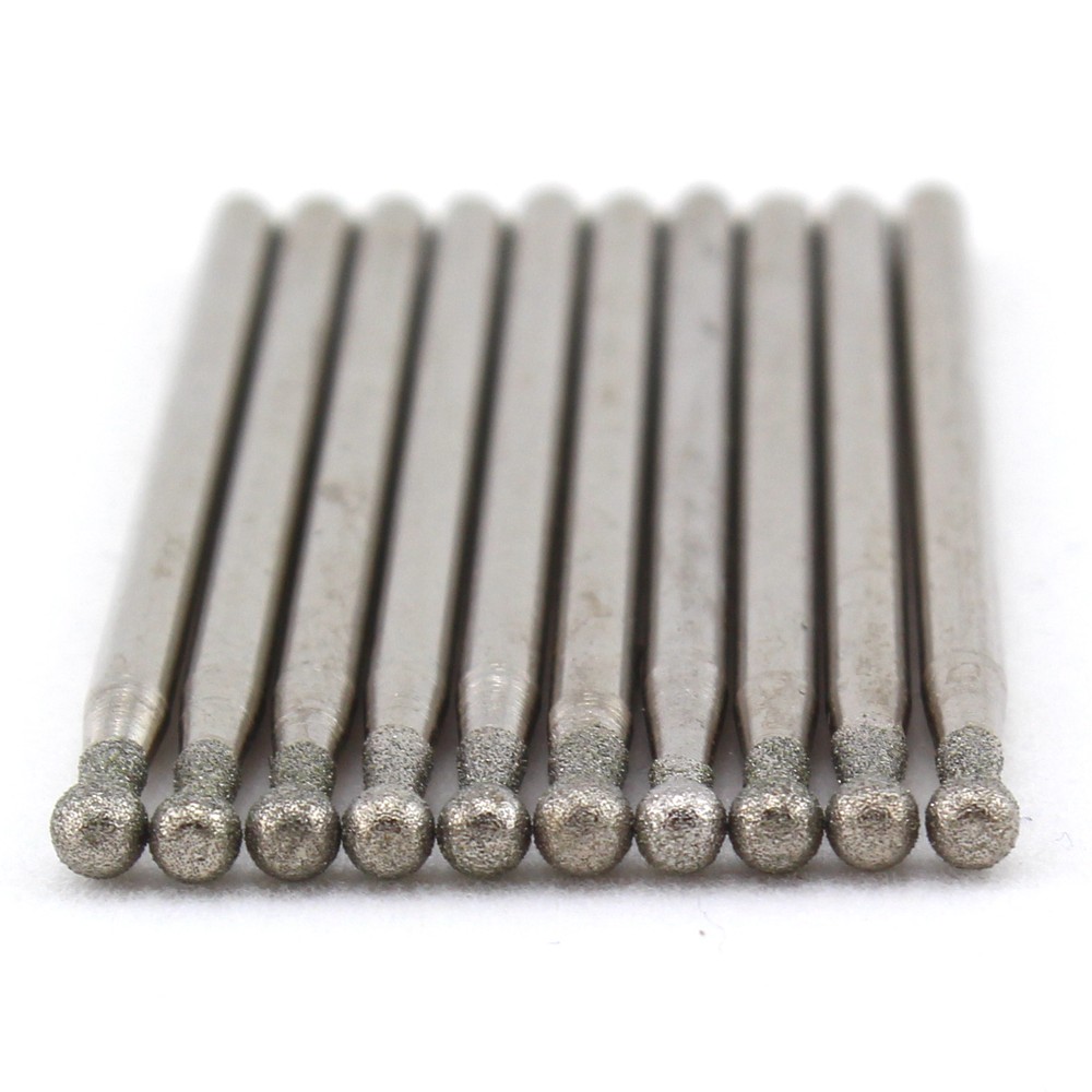20Pcs Diamond Grinding Bits 2mm Spherical Head Ball Bur Lapidary Tools for Stone