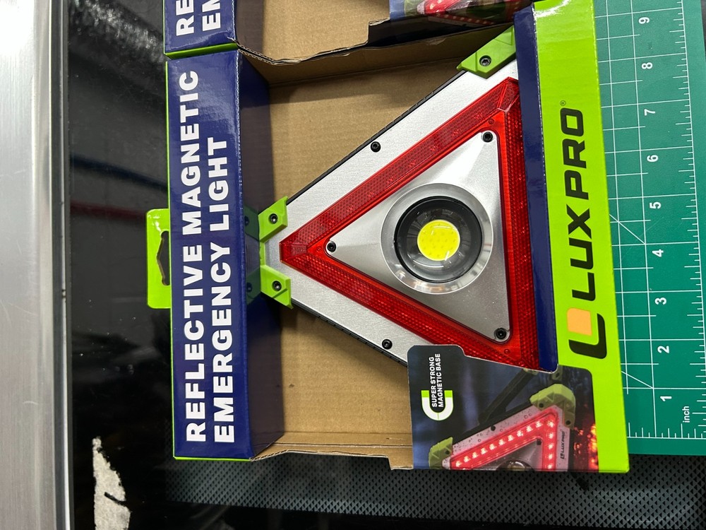 2-pack Luxpro Triangle Reflective Magnetic Emergency Light Waterproof Flashlight