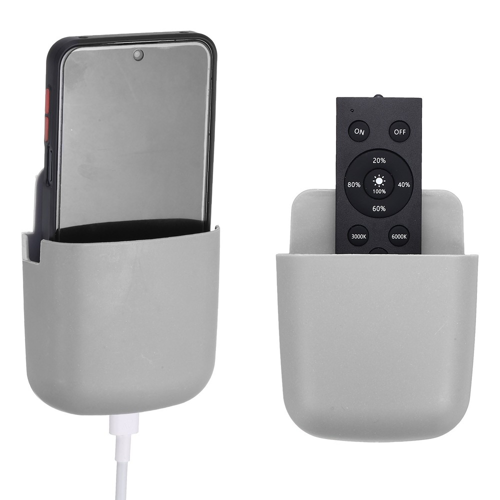 2 pieces for wall remote control bracket, adhesive door, grey